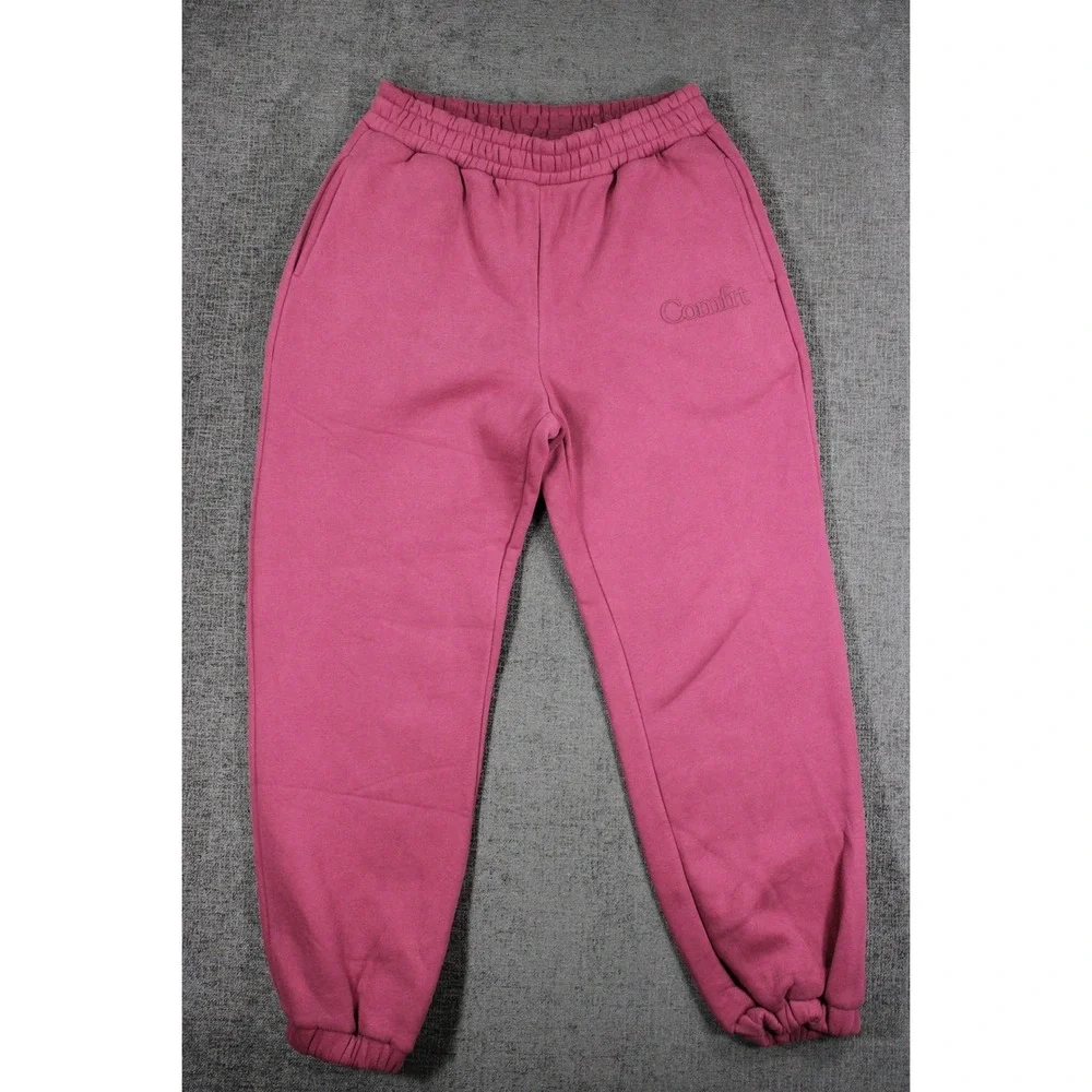 Comfrt Good Days Ahead Magenta Pink Fleece Jogger Sweatpants Mens Large L